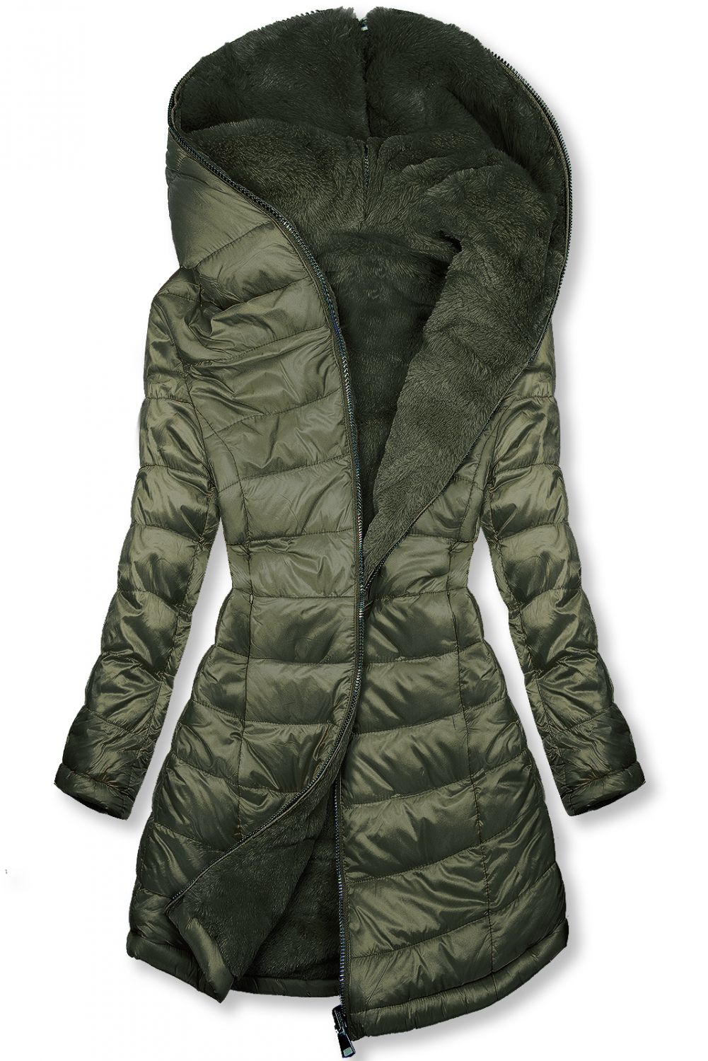 Wendejacke mit Teddyfell grün