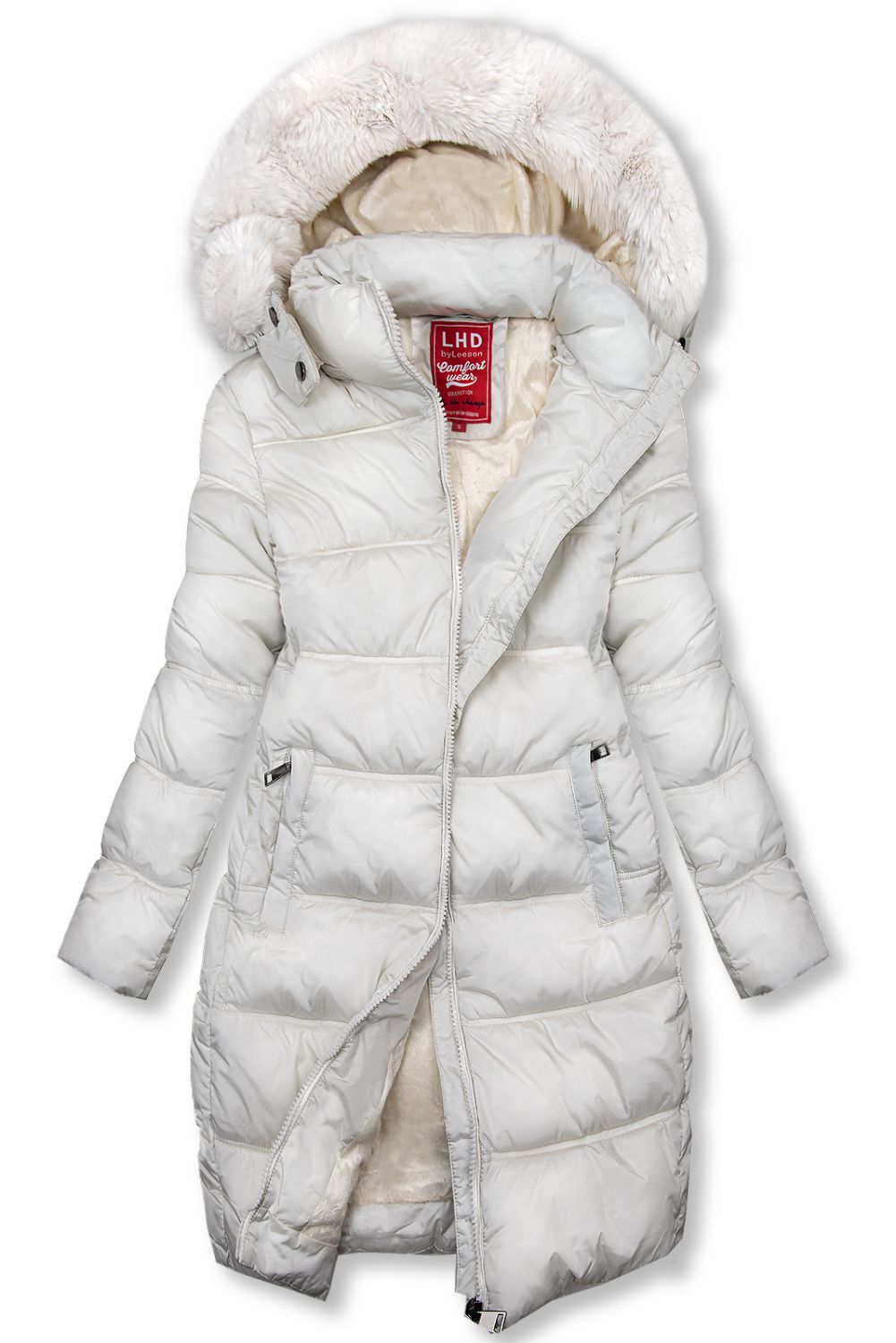 Gefüttert Winterjacke in Weiß