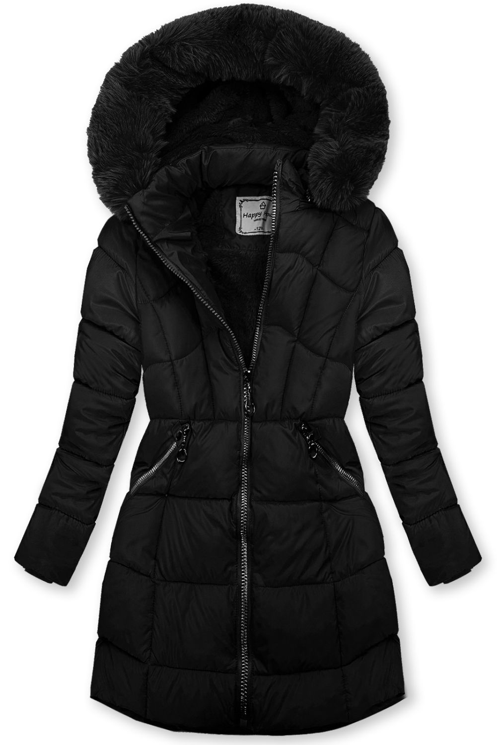 Winterjacke für Mädchen mit Handschuhen Schwarz
