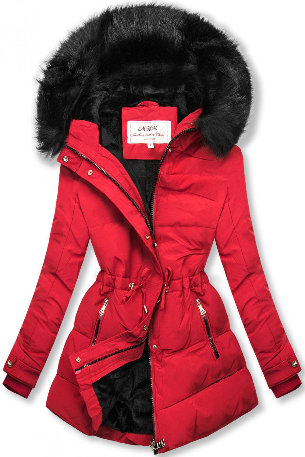 Winterjacke rot/schwarz