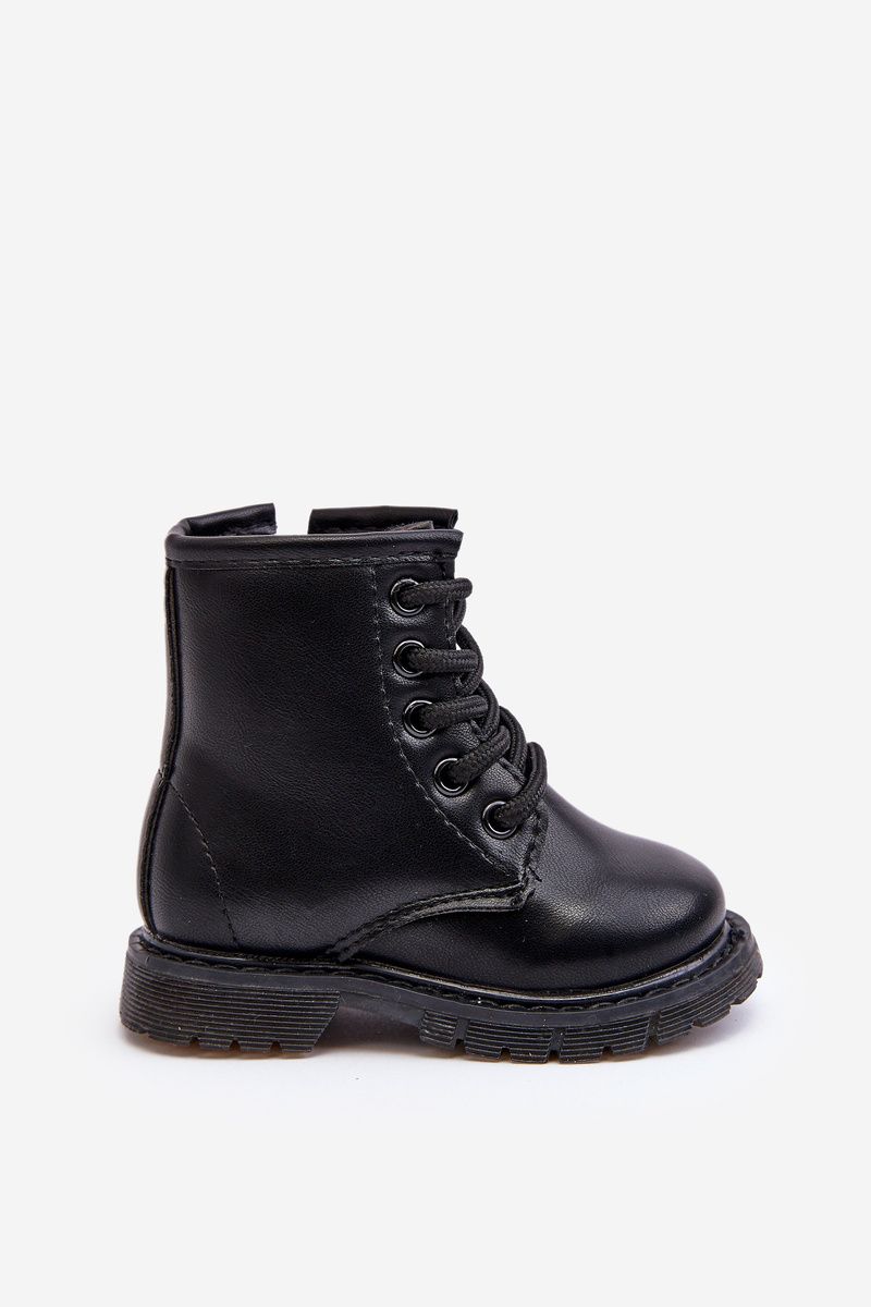 Schwarze Stiefelette aus Kunstleder mit Reißverschluss
