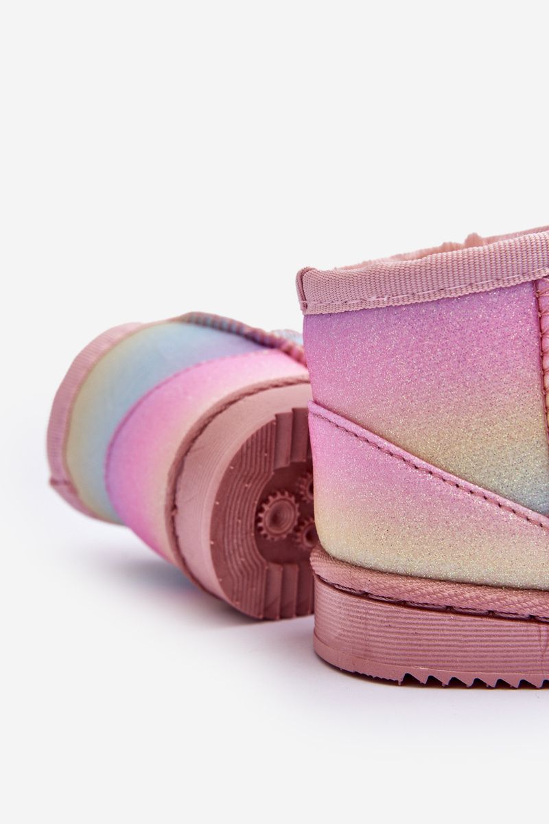 Gefütterte bunte Schneestiefel mit Fell