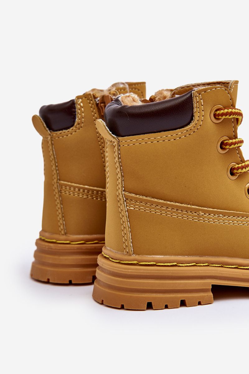 Gefütterte braune Stiefelette mit Reißverschluss