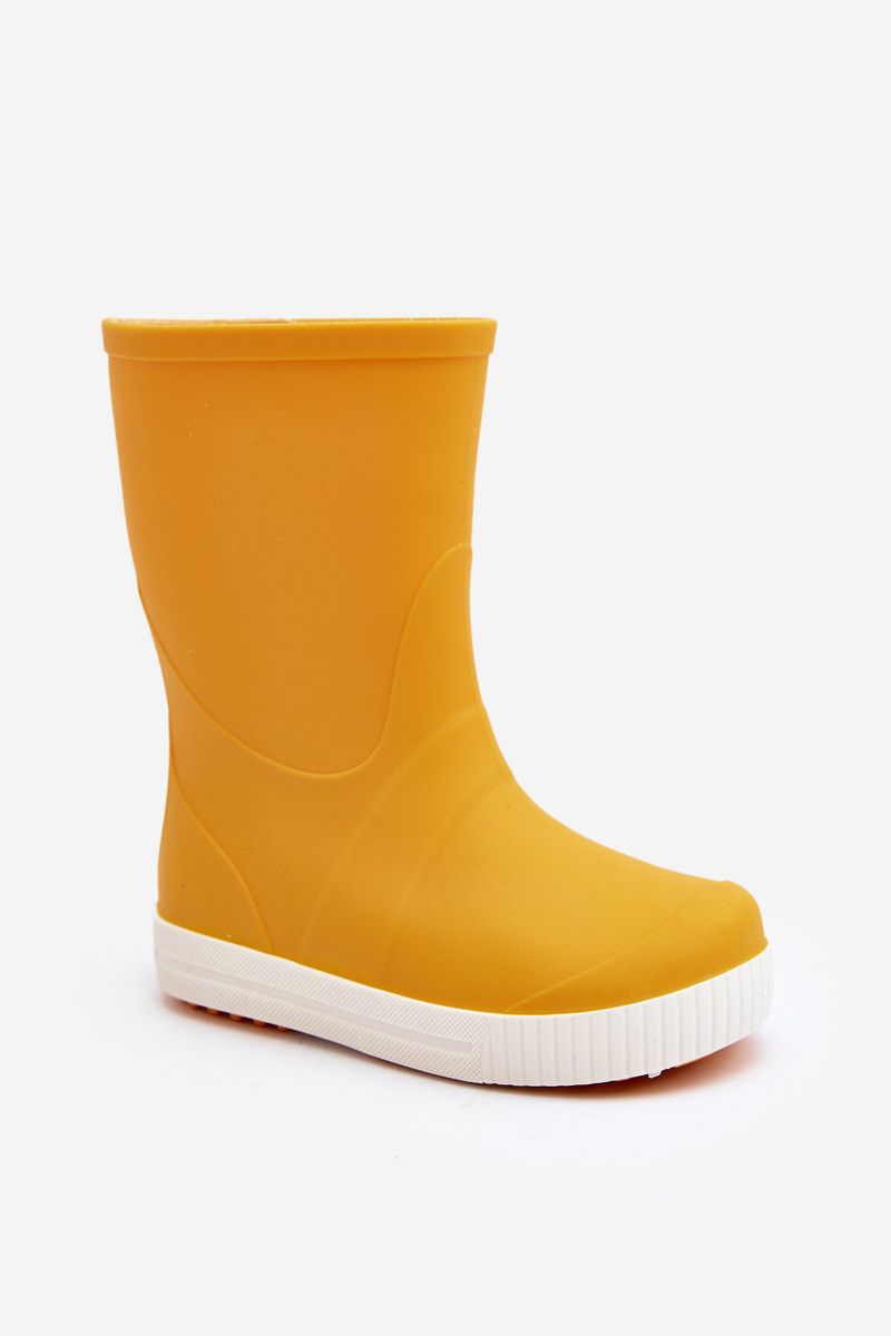 Gelber Gummistiefel mit Plattform und profilierter Innensohle