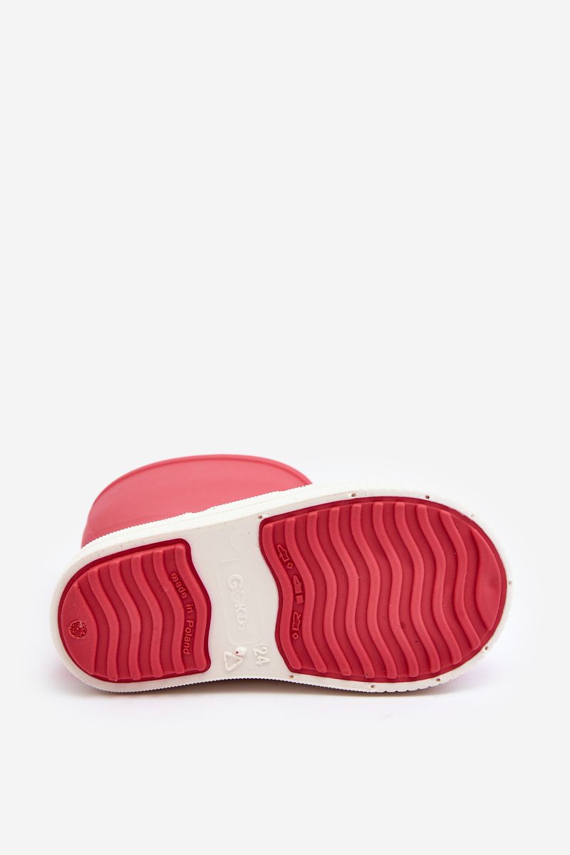 Rosa Gummistiefel mit Plateausohle