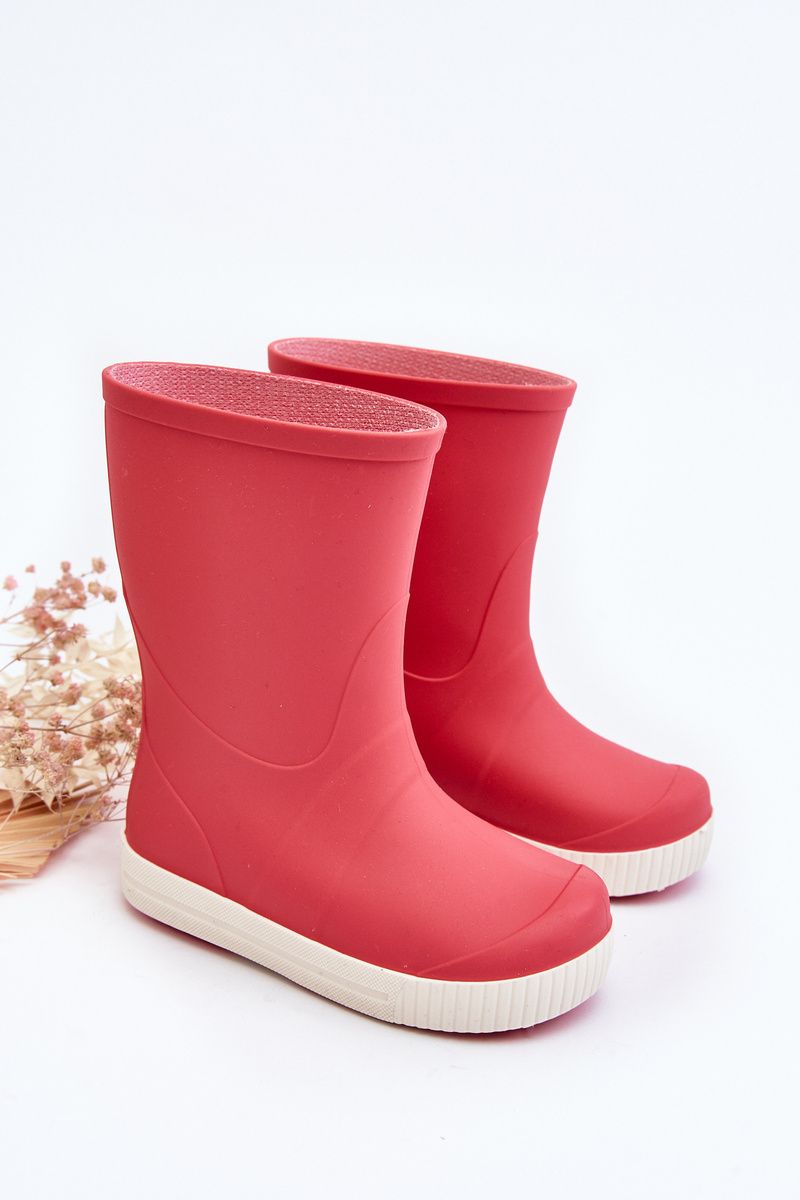 Rosa Gummistiefel mit Plateausohle