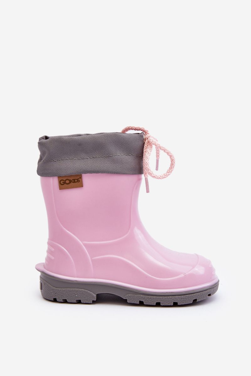 Rosa Gummistiefel mit Plateau