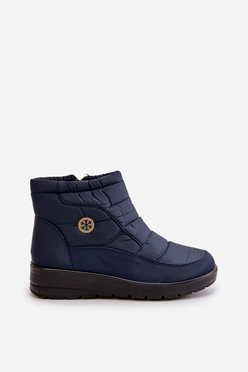 Gefütterte blaue Schneestiefel mit Plateau