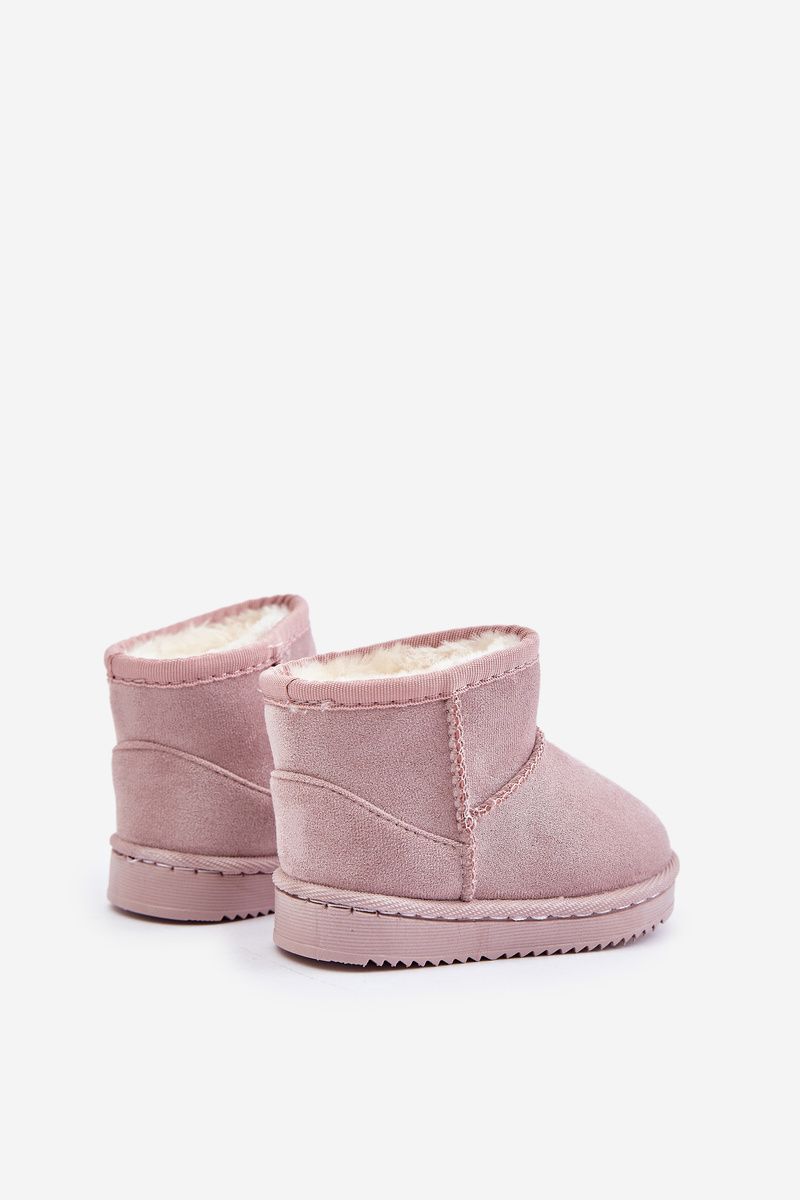 Gefütterte rosa Schneestiefel aus Wildlederimitat