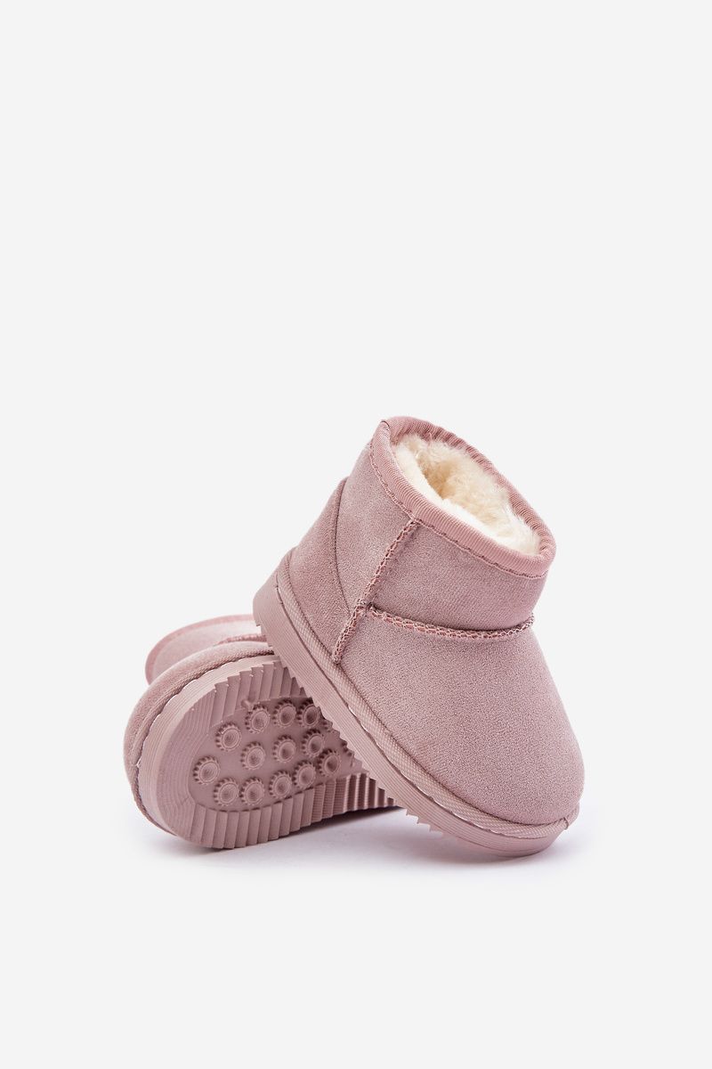 Gefütterte rosa Schneestiefel aus Wildlederimitat