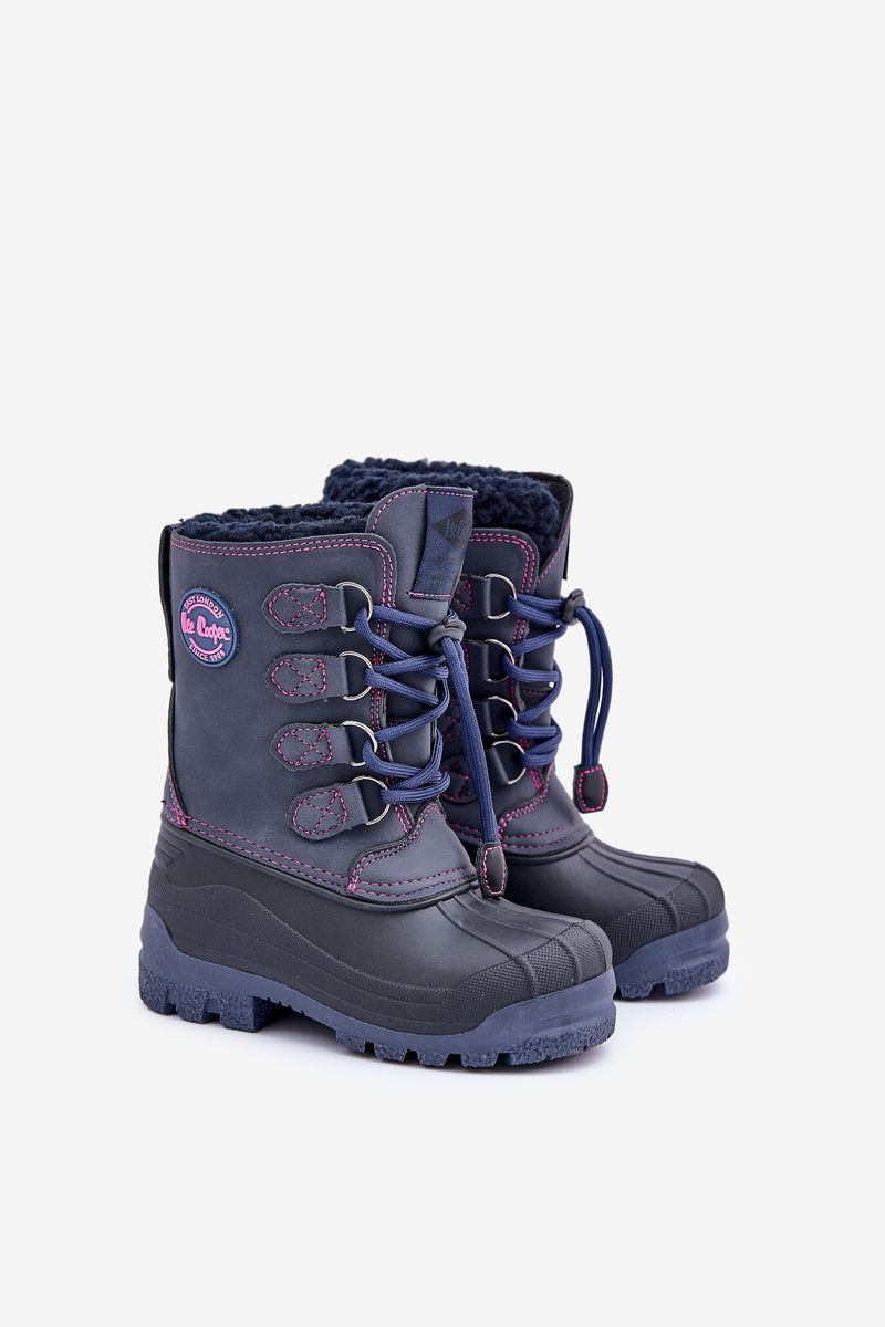 Hohe warme Schneestiefel mit Kordelzug, blau