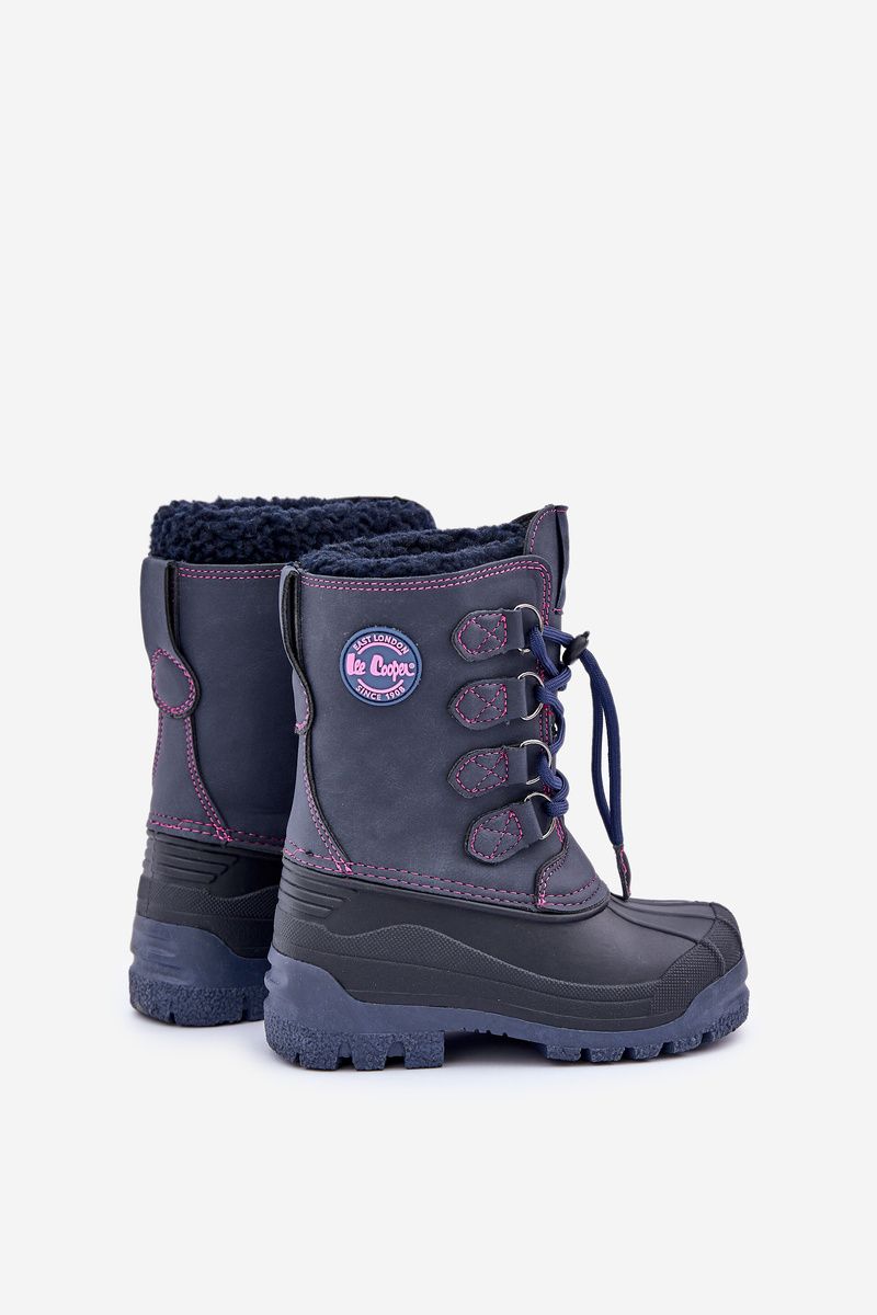Hohe warme Schneestiefel mit Kordelzug, blau