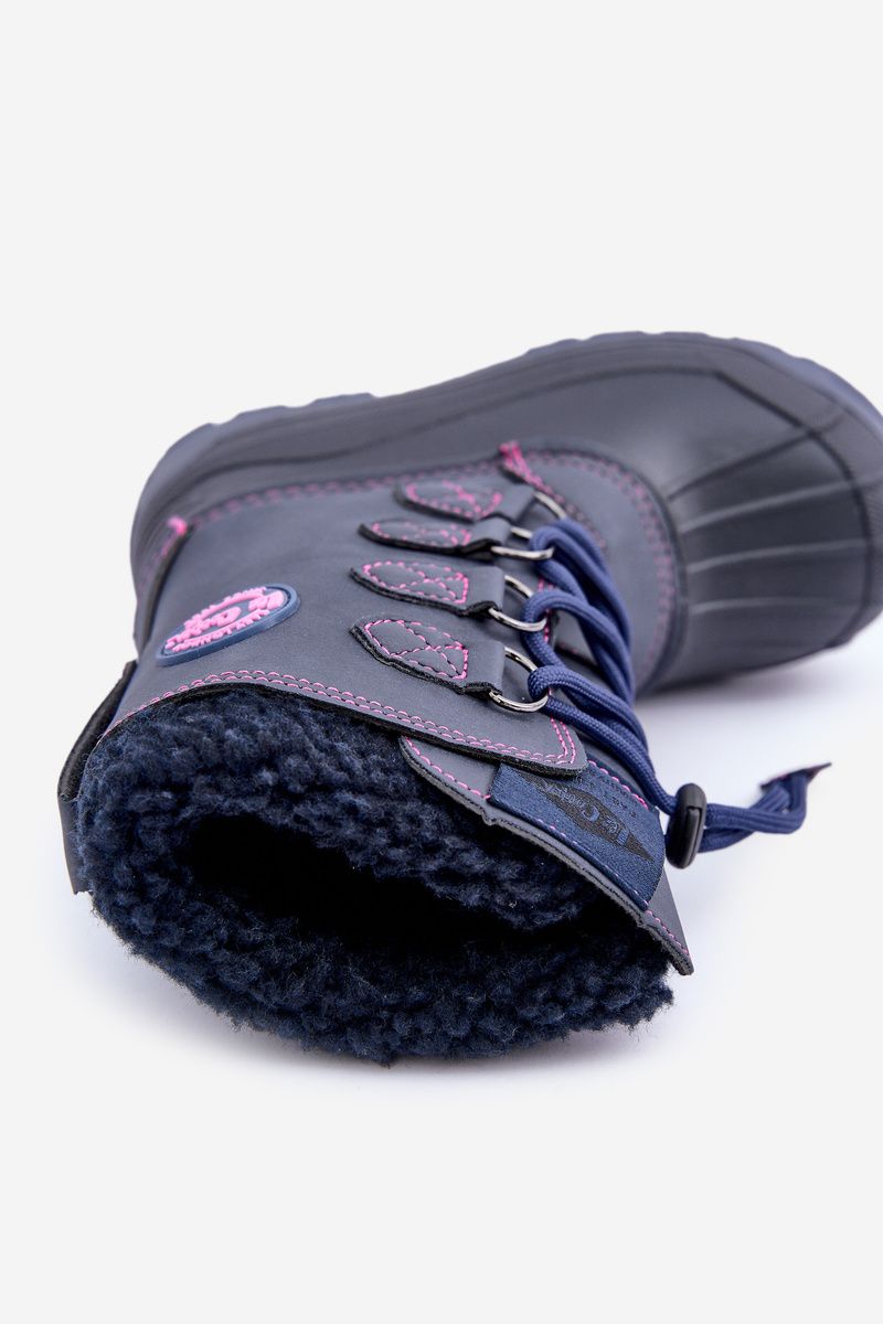 Hohe warme Schneestiefel mit Kordelzug, blau
