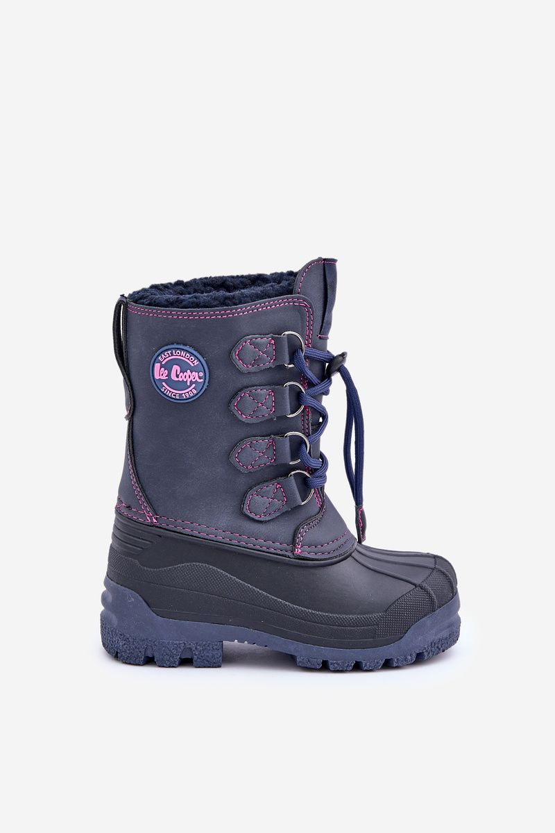 Hohe warme Schneestiefel mit Kordelzug, blau
