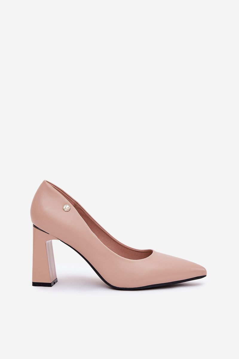 Elegante Pumps mit Blockabsatz, beige