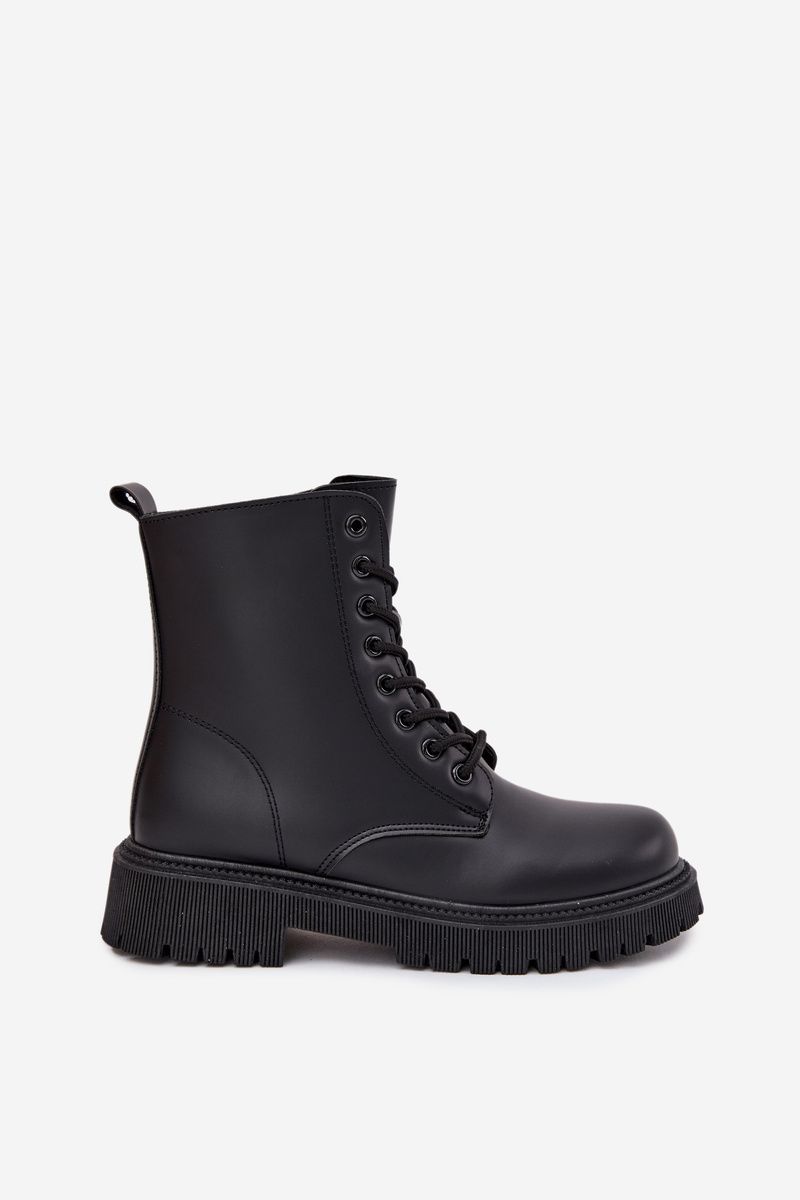 Schwarze gefütterte Ankle-Boots mit Reißverschluss