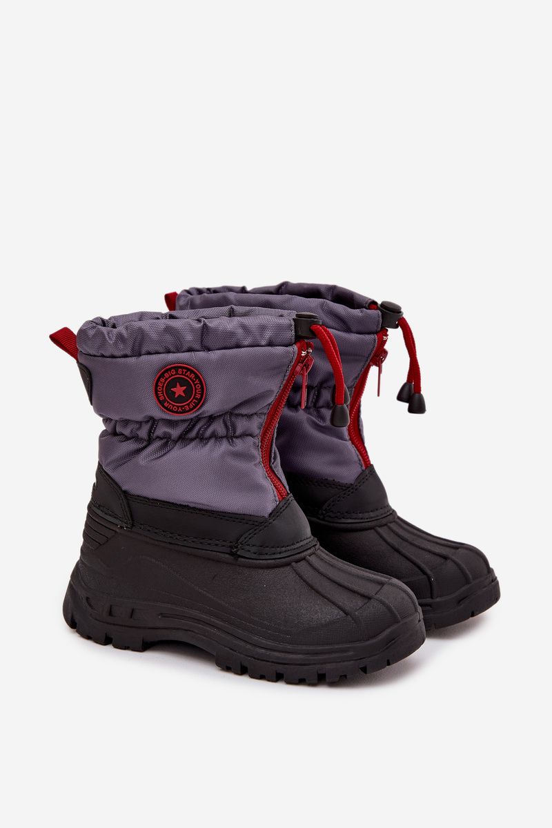 Graue Snowboots mit Reißverschluss