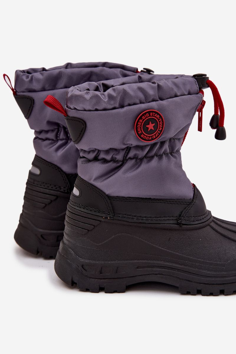 Graue Snowboots mit Reißverschluss