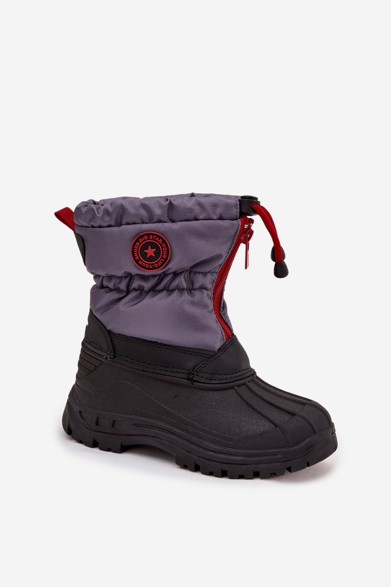 Graue Snowboots mit Reißverschluss