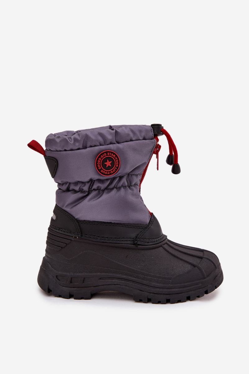 Graue Snowboots mit Reißverschluss
