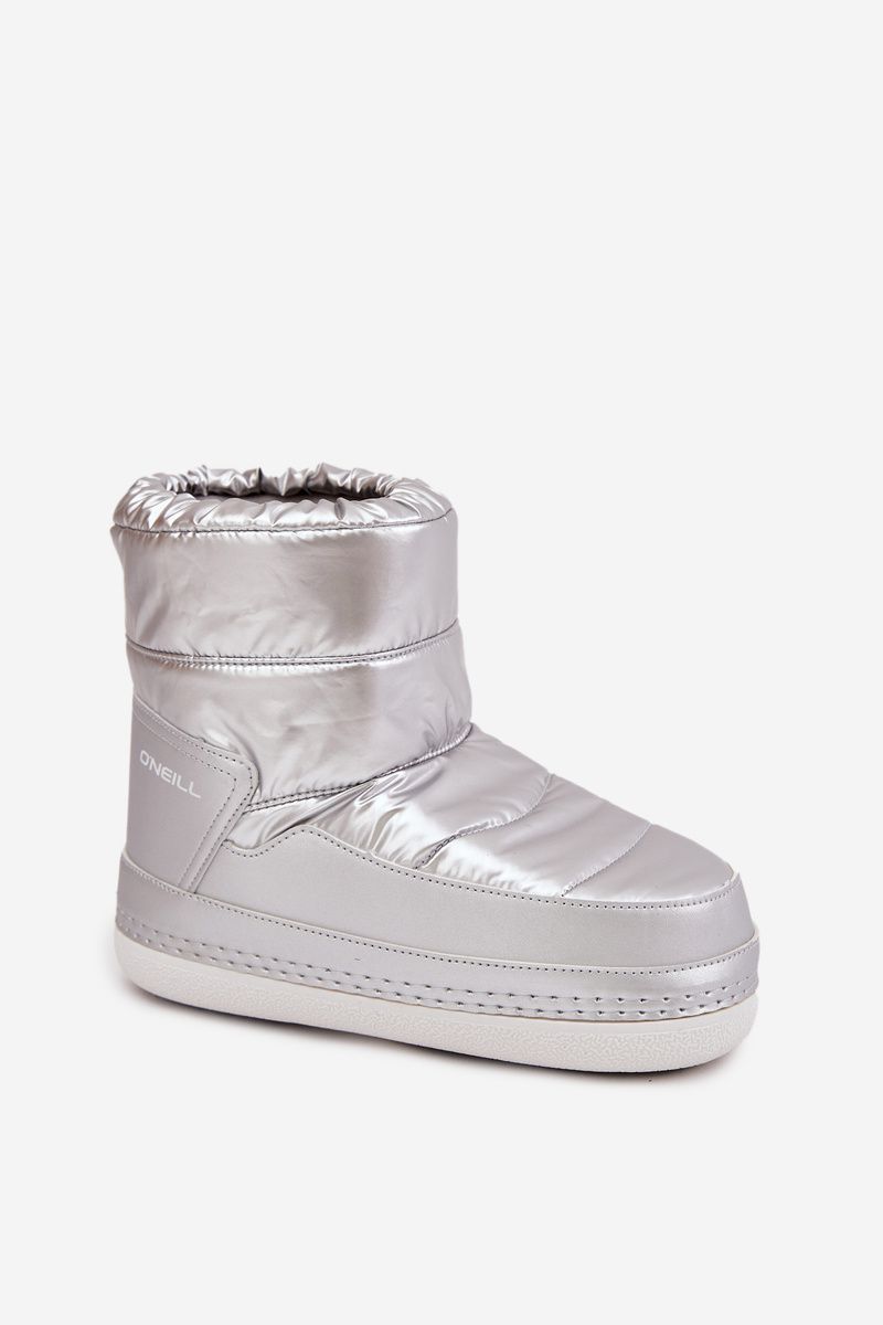 Silberne Schneestiefel mit warmer Fütterung