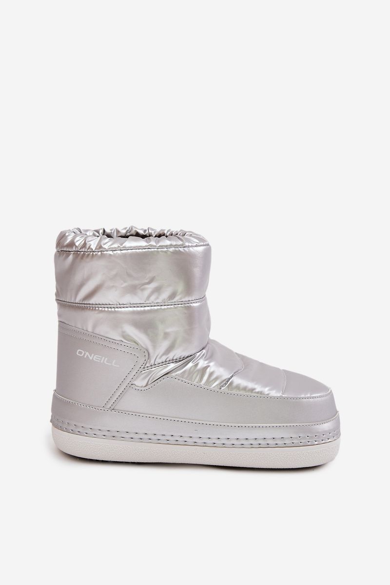 Silberne Schneestiefel mit warmer Fütterung