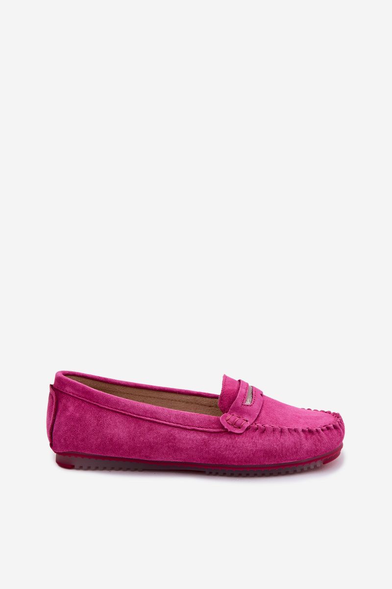 Mokassin aus echtem Veloursleder, rosa