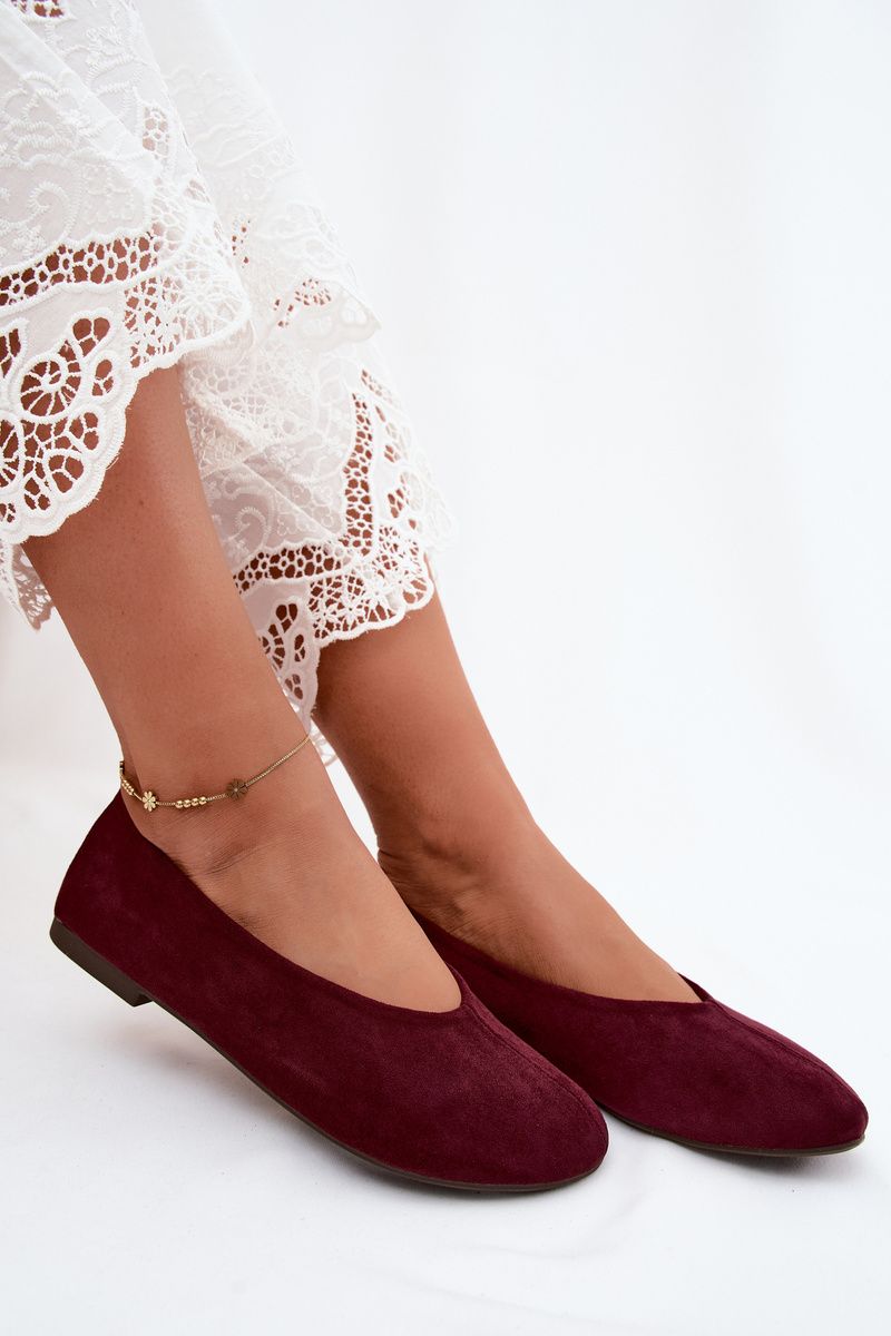 Ballerinas aus Velourslederimitat in Lila