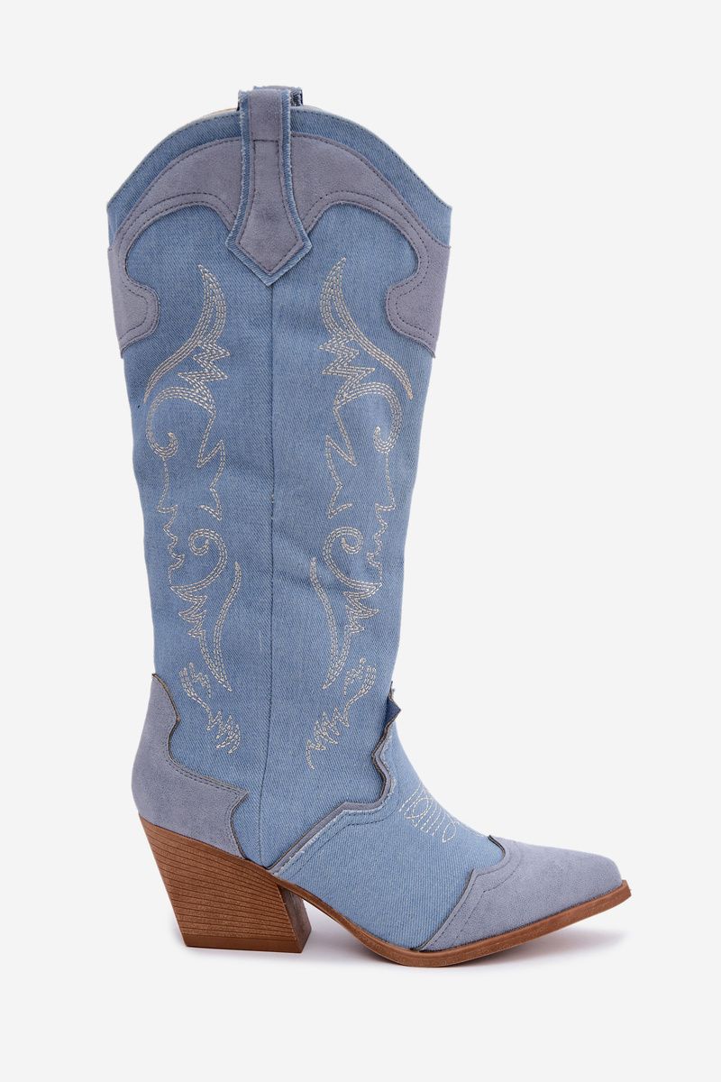Jeans-Westernstiefel mit Absatz