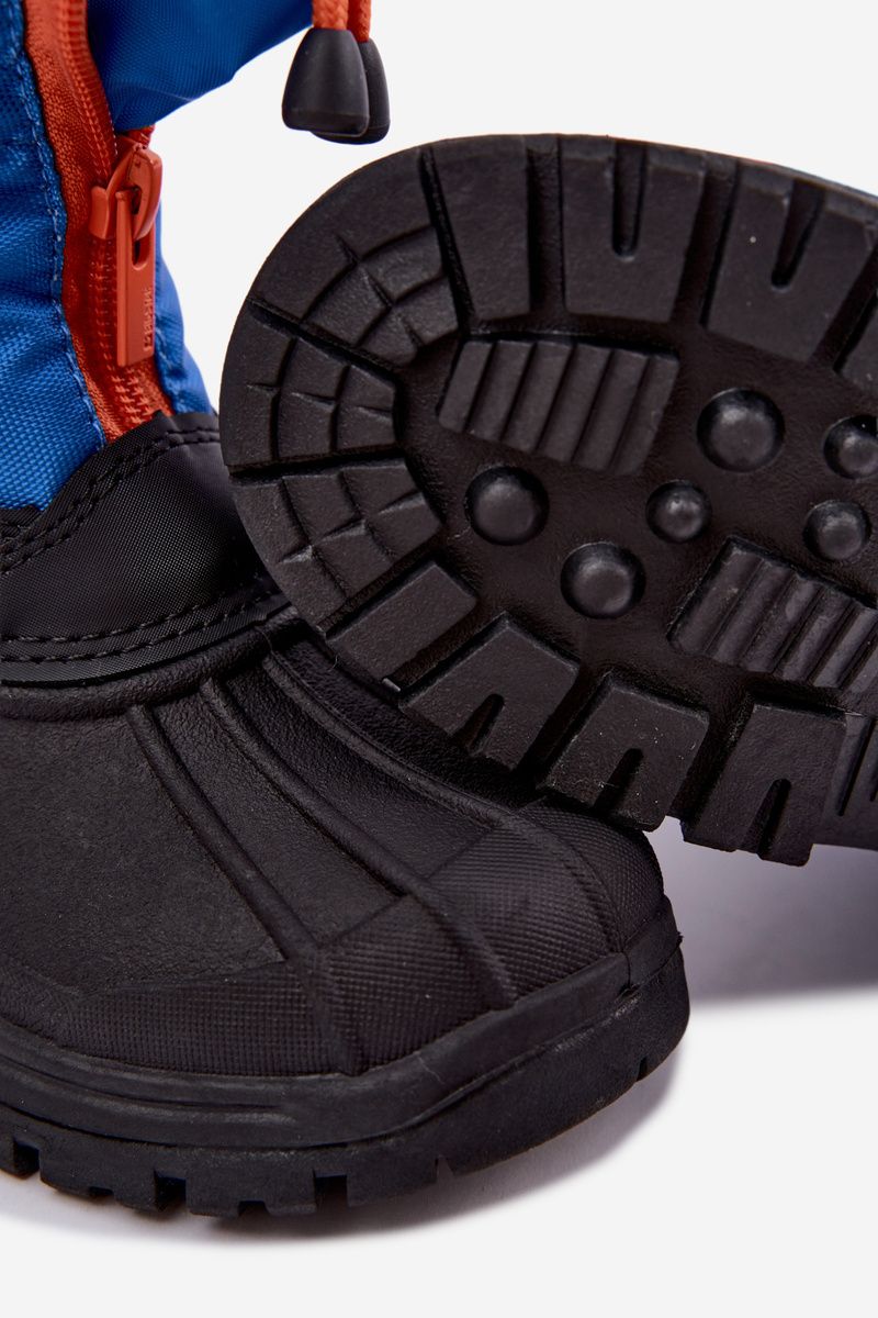 Blaue Schneestiefel mit Reißverschluss