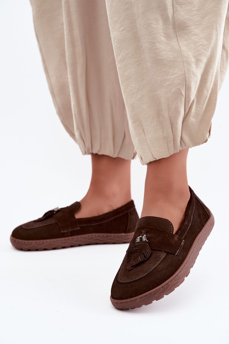 Barefoot Mokassin aus echtem Wildleder, braun
