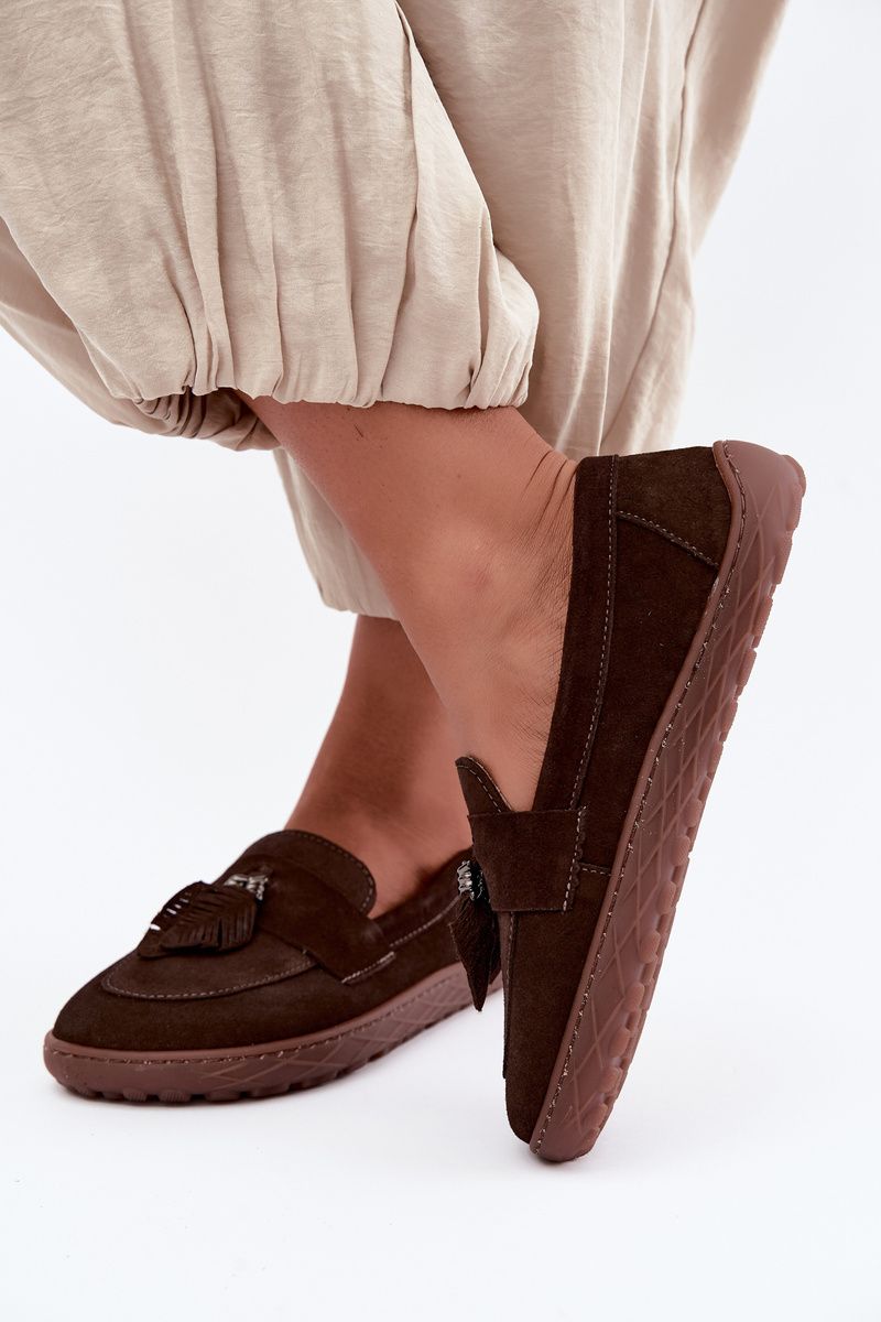 Barefoot Mokassin aus echtem Wildleder, braun