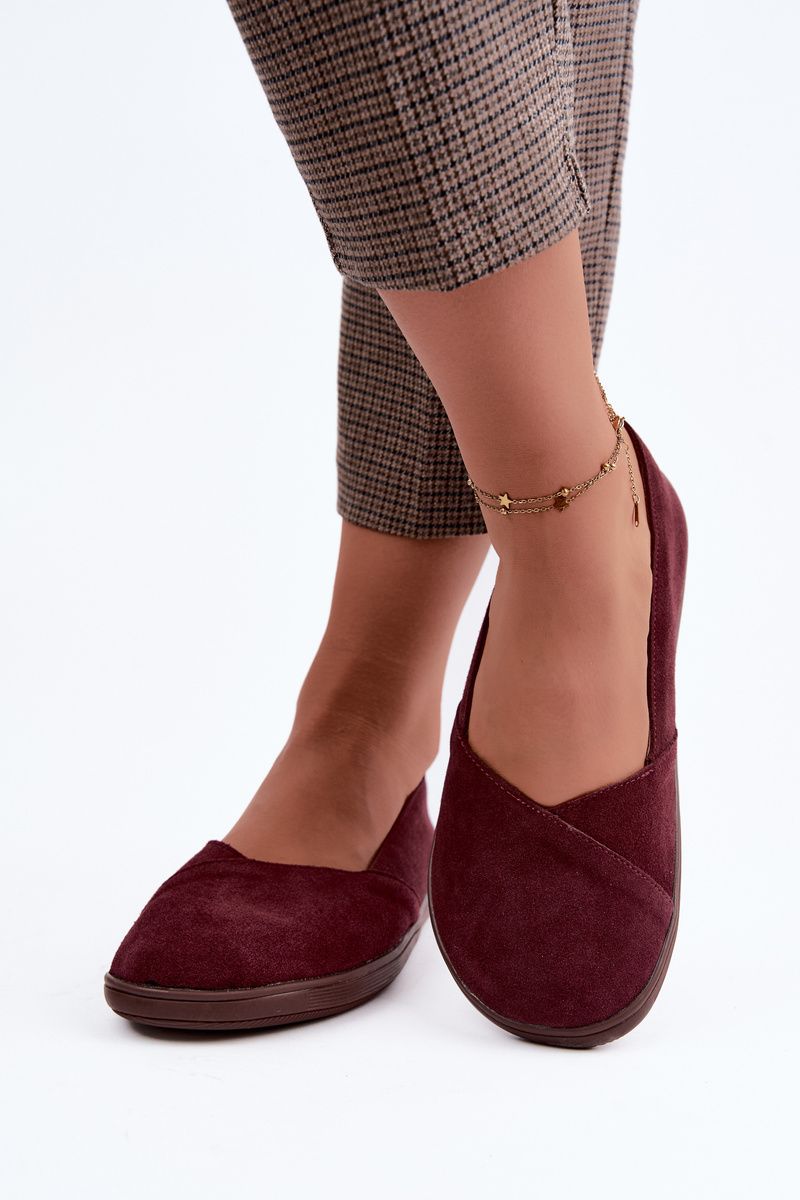 Barefoot Ballerinas aus echtem Wildleder bordeaux