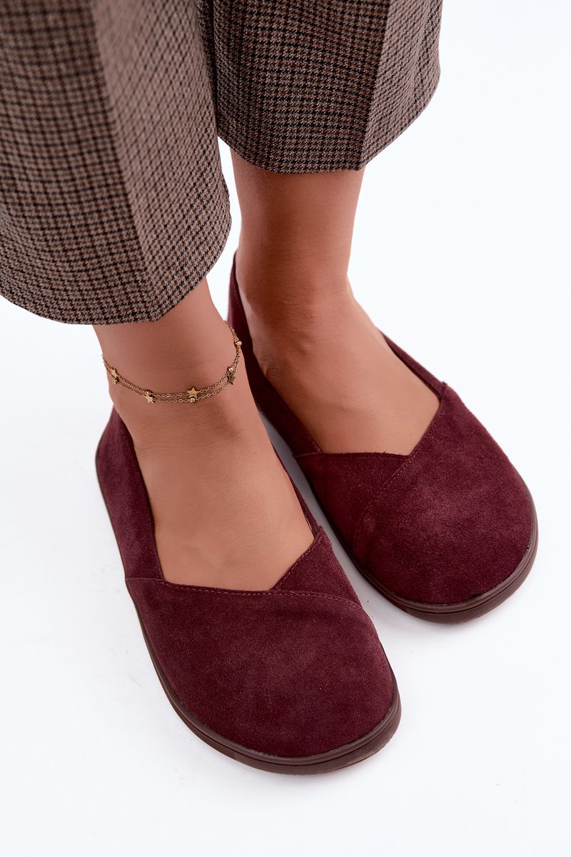 Barefoot Ballerinas aus echtem Wildleder bordeaux