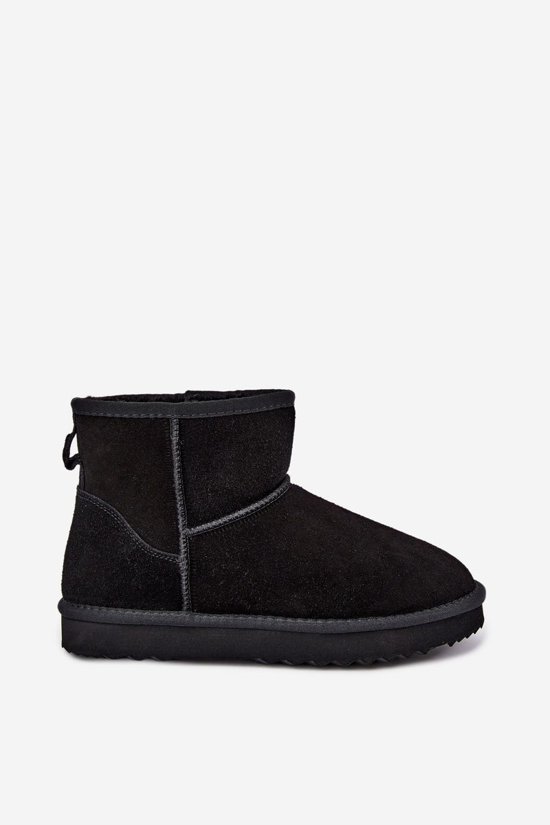 Gefütterte schwarze Wildleder-Snowboots mit Fell