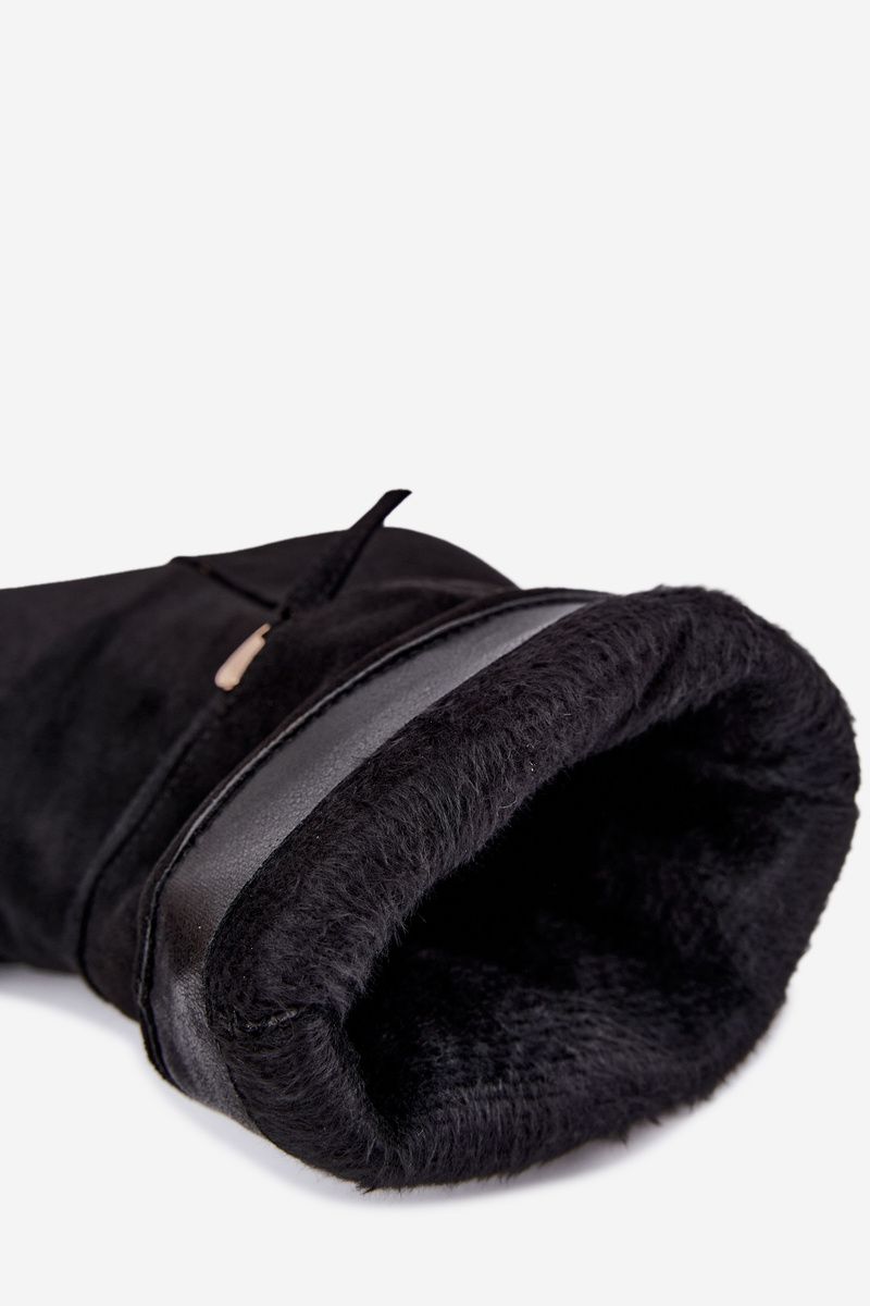 Schwarze gefütterte Stiefelette mit Stiletto-Absatz und Riemen