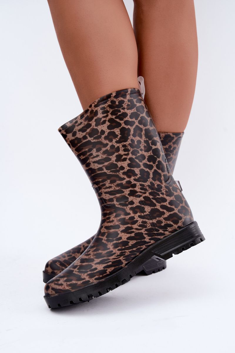 Gummistiefel mit Leopardenmuster