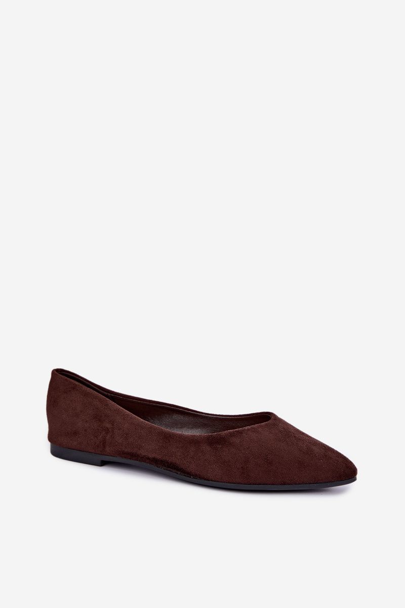 Flache Ballerinas aus Eco-Wildleder in Braun