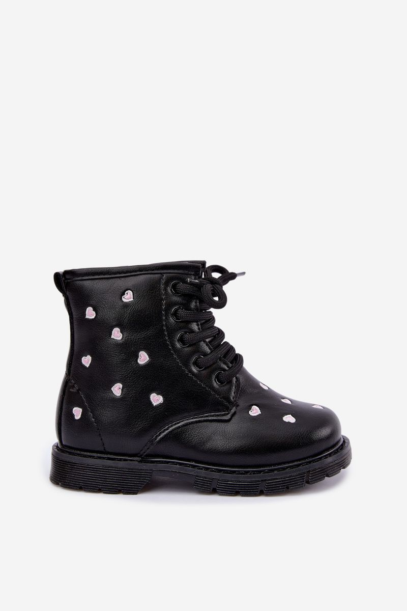 Gefütterte Mädchen-Stiefelette mit Herzchen