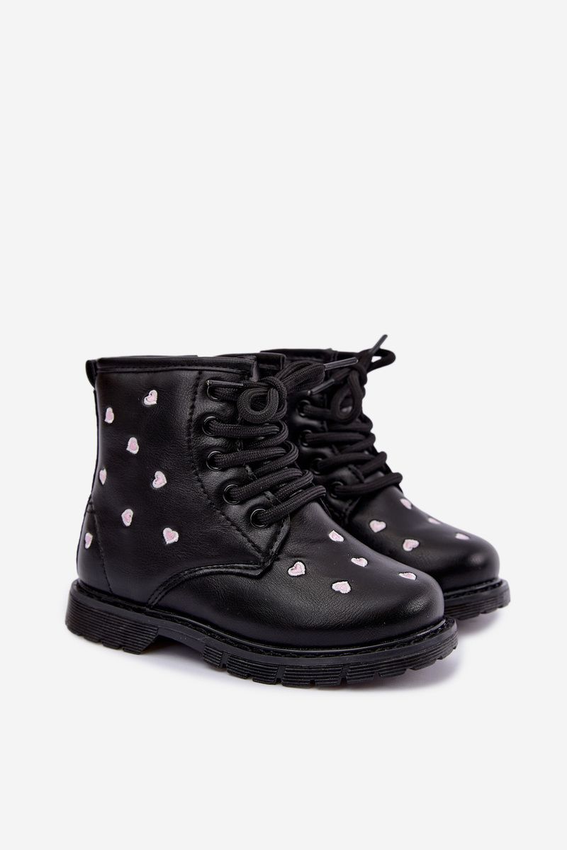 Gefütterte Mädchen-Stiefelette mit Herzchen