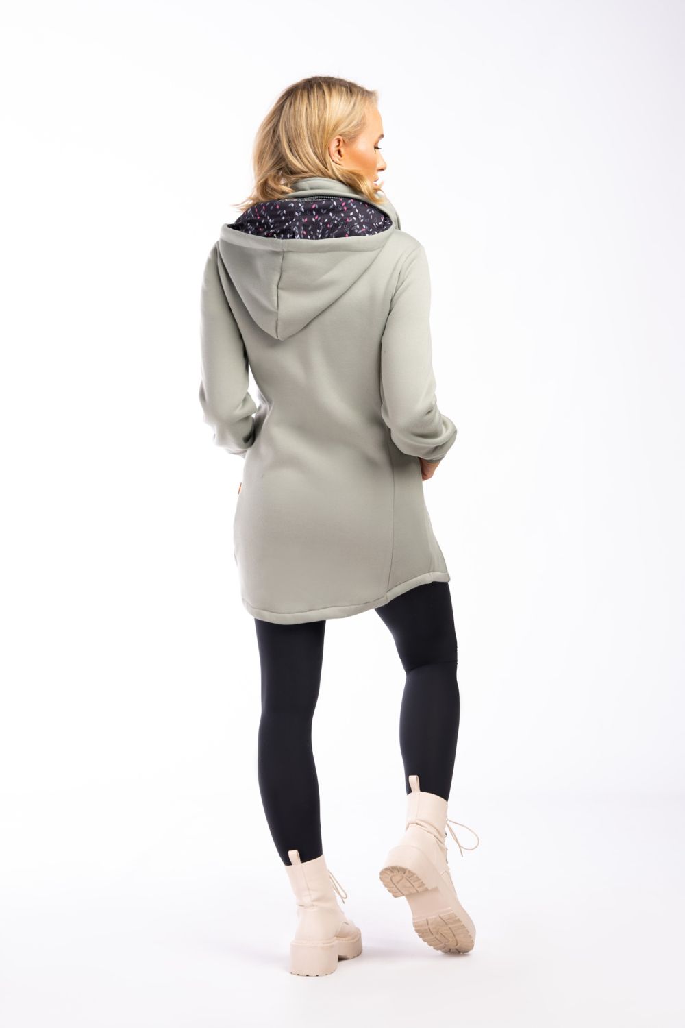 Sweatshirt mit hohem Kragen Hellgrau