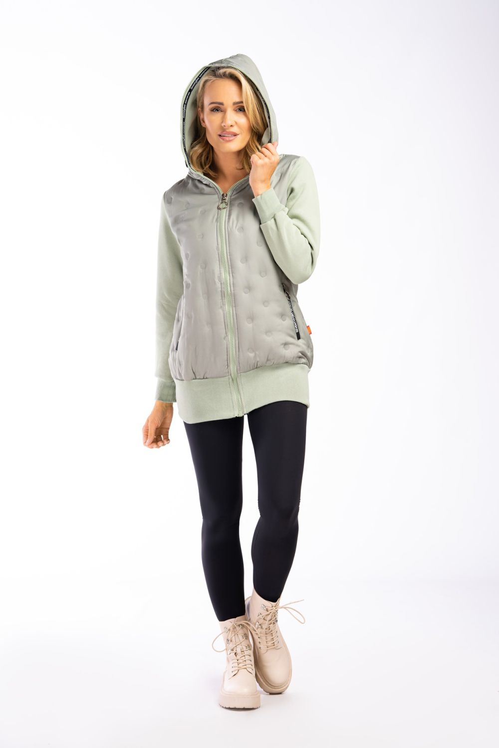 Sweatjacke mit gepunktetem Muster SPORTY Dunkelblau