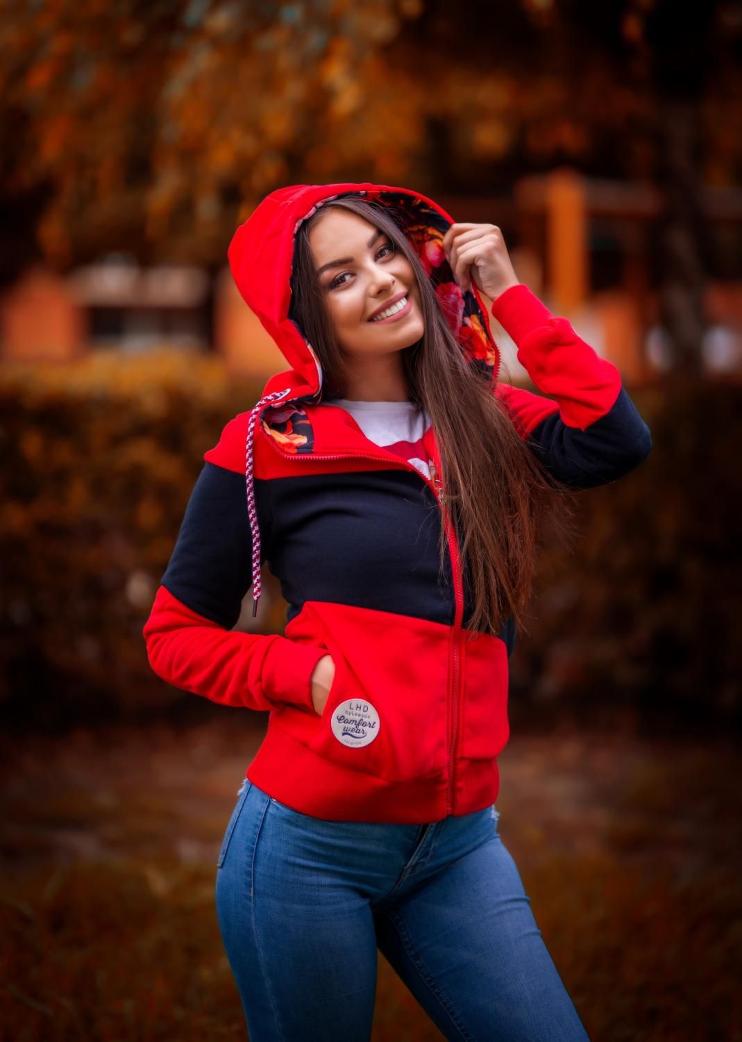 Kapuzensweatjacke in Colorblocking-Optik schwarz/gelb