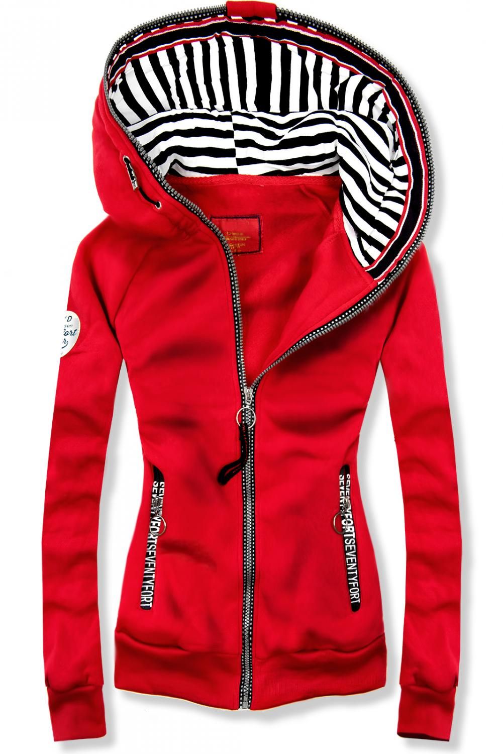 Kurzjacke mit Kapuze rot