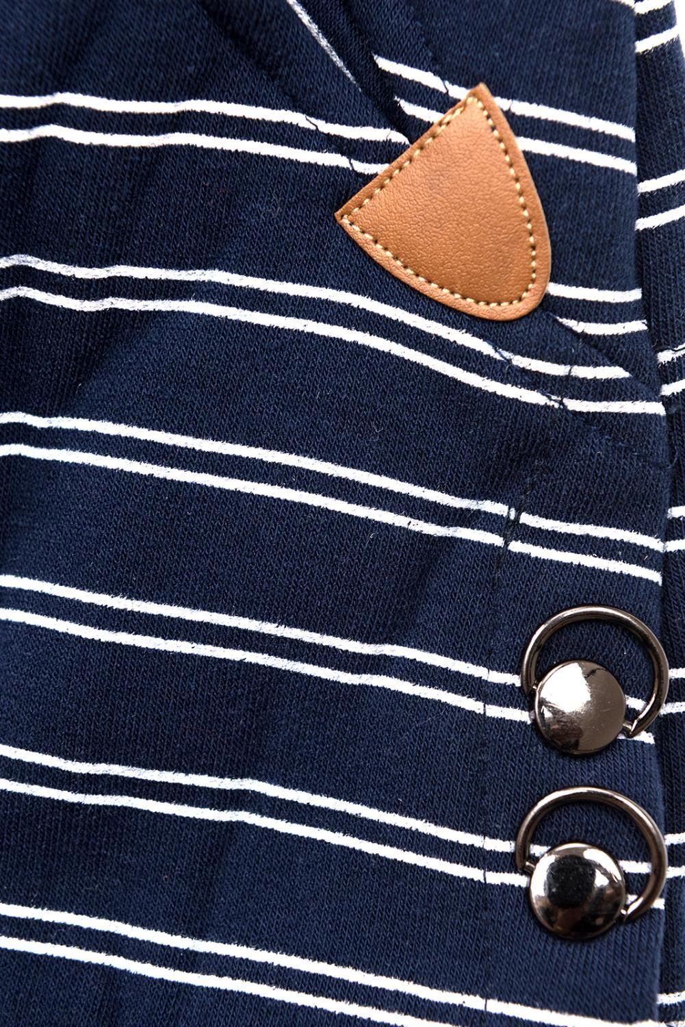 Gestreifte Sweatjacke dunkelblau