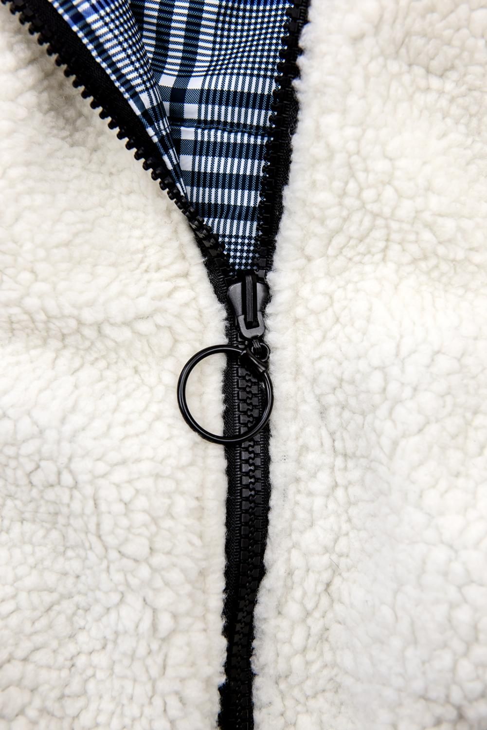 Wende-Sweatjacke mit Kapuze blau/weiß
