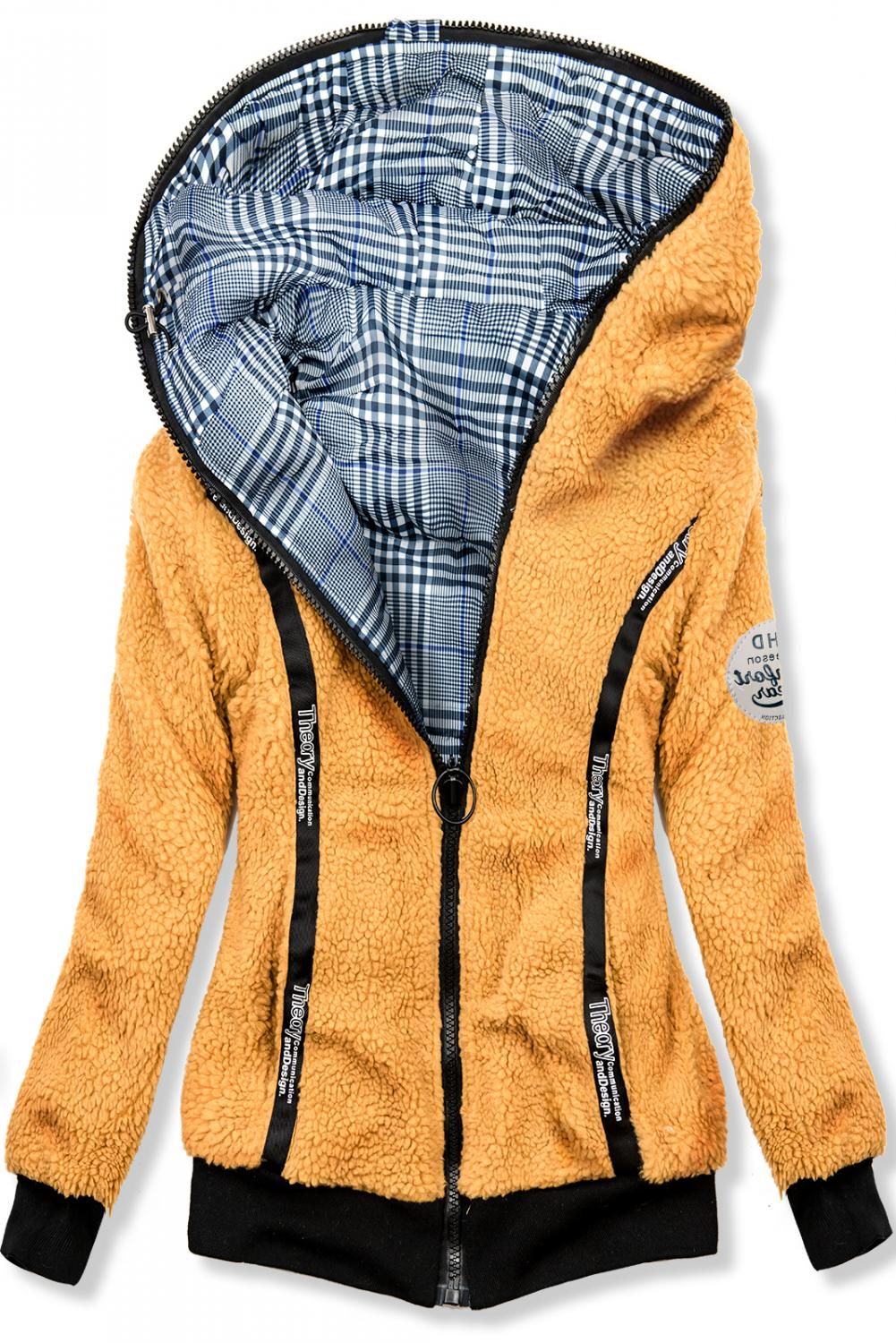 Wende-Sweatjacke mit Kapuze blau/gelb