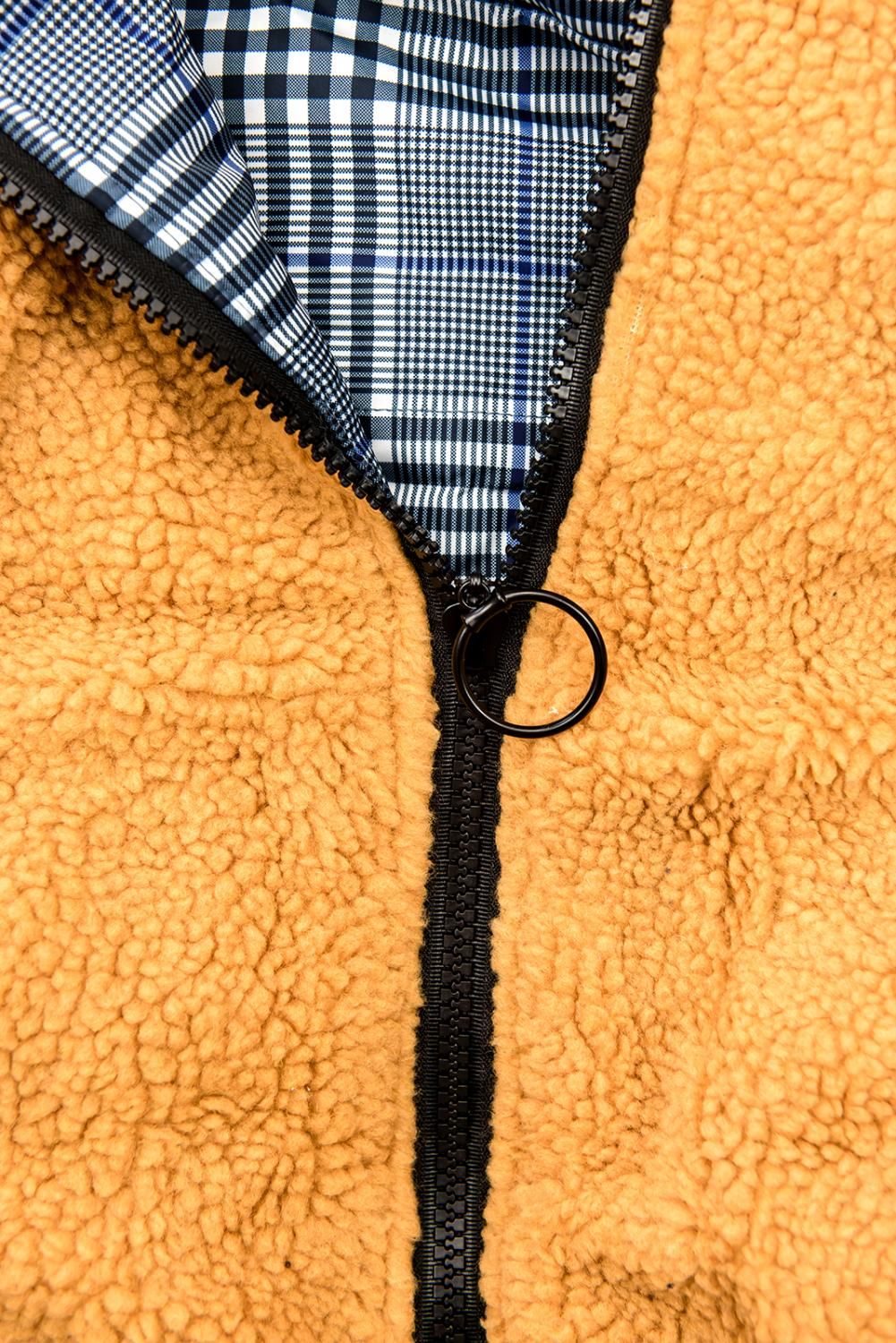 Wende-Sweatjacke mit Kapuze blau/gelb