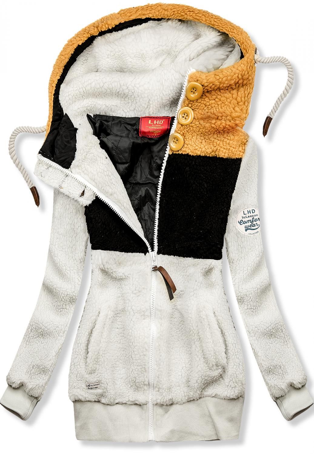 Winter Sweatjacke weiß-schwarz