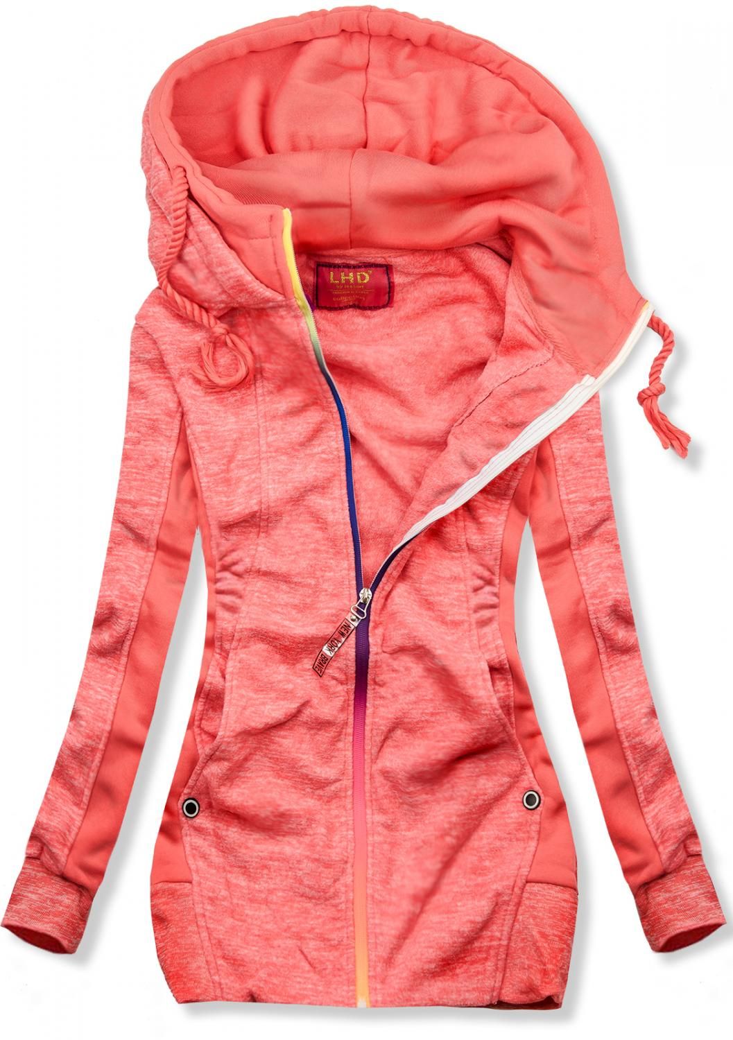 Fleecejacke mit Kapuze apricot